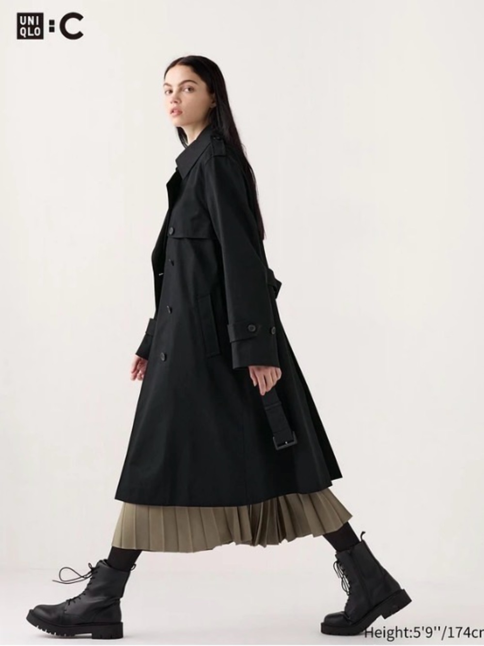 UNIQLO C x Clare Waight Keller (Givenchy & Chloé designer) Navy Blue Trench Coat